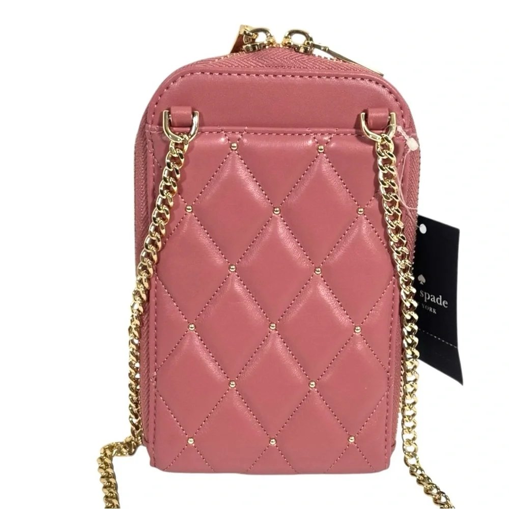 KATE SPADE CAREY QUILTED STUDDED PHONE CHAIN CROSSBODY